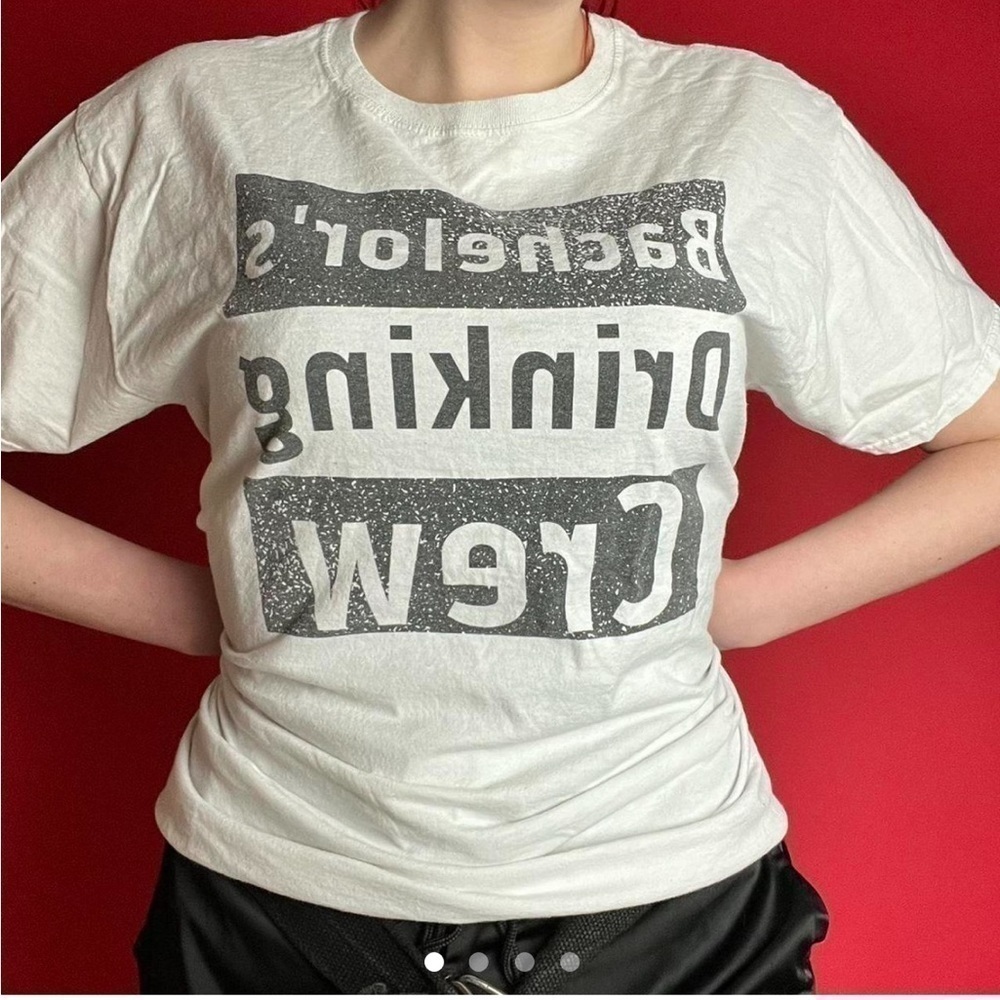 Bachelors drinking crew tee shirt 🤍🖤​​​​​​​​​​​​​​​​​​​​​​​​​​